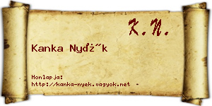 Kanka Nyék névjegykártya